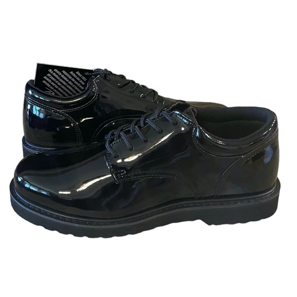 Rothco Mens Hi Gloss Black Uniform Oxford Heavy Duty Work Sole Shoes Size 12 - Picture 2 of 9
